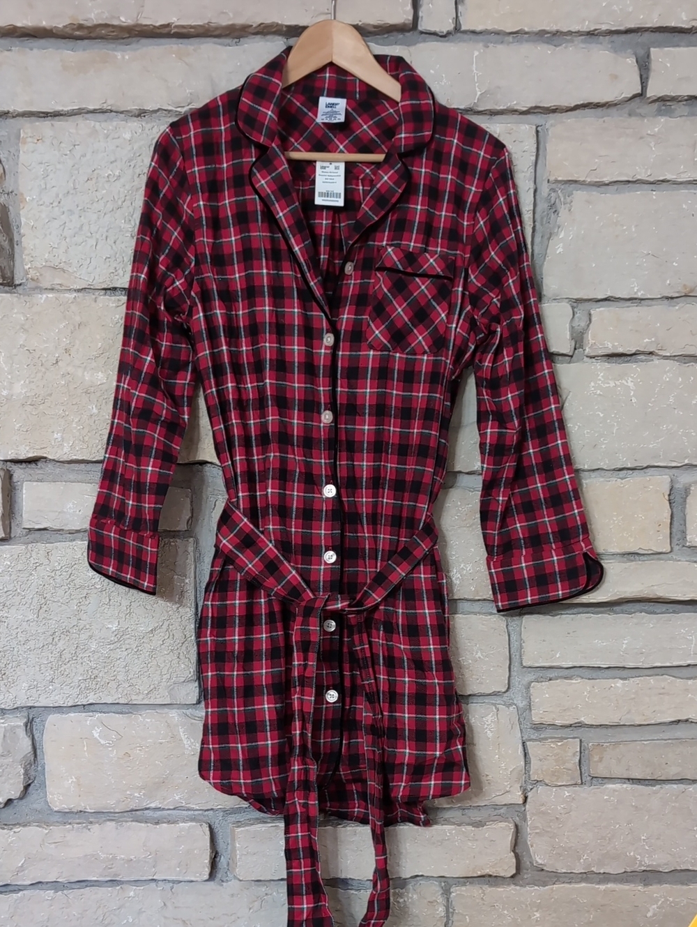 NWT Lands' End Plaid Button-Down Sleepytime Shirt